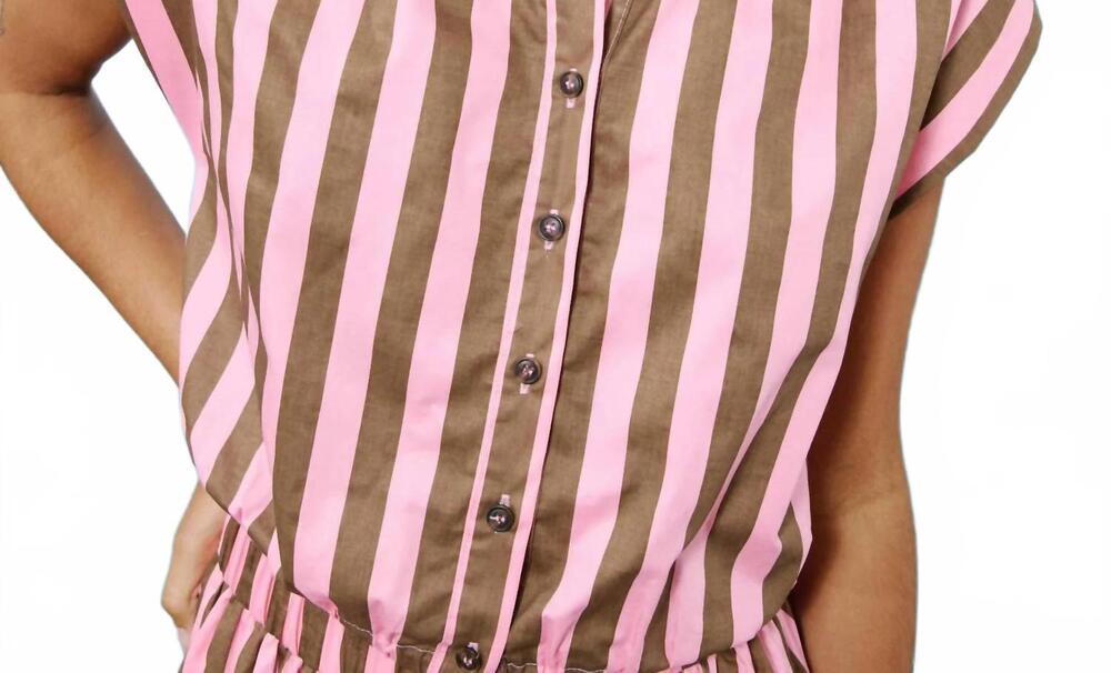 NEW FRNCH stripe skirt set in rose - Picture 3 of 4